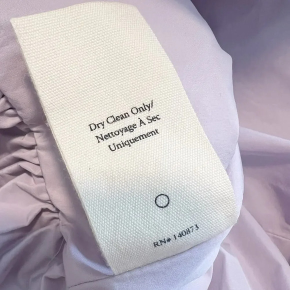 LOVESHACK FANCY Jessilyn Ruched Rosette Ruffle Hem Mini Dress in Lavender XS - Picture 8 of 8